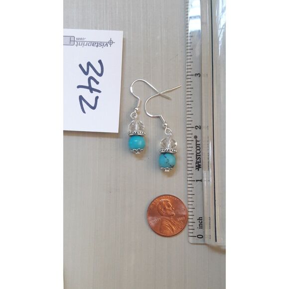 Artisan earrings  342#Fs NEW bohemian Crystal earrings Howlite gemstone earrings - Picture 3 of 5